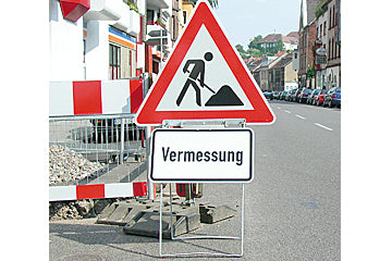 Warnständer bestehend aus: Warnschild 123,