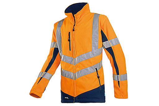 Warnschutz-Fleecejacke, leucht-orange / marine, M