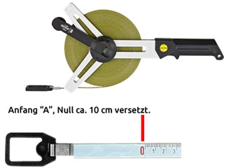 Bandmaß Polyamid ummantelt, Anfang B, cm-Teilung, Länge 50 m